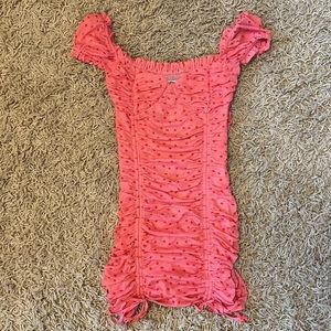Tiger Mist bright pink dress with tie bottom